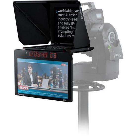 Picture of Autoscript EPIC-IP on-camera package with 19" prompt monitor and integrated 24" talent monitor