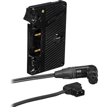 Picture of Litepanels A/B Gold Mount Battery Bracket with P-Tap to 3-pin XLR cable