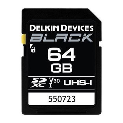 Picture of Delkin BLACK 64GB UHS-I V30 U3 90MB/s SDXC Card